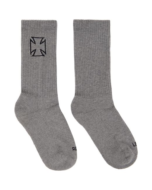 Vetements Gray Biker Cross Socks for men