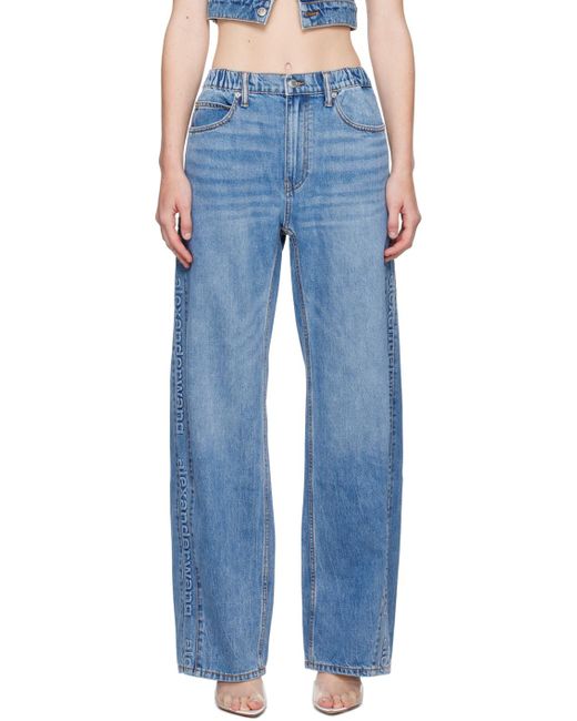 【Alexander Wang】ブレードロゴ刺繍 バルーンジーンズ Alexander Wang Logo-embossed Balloon Jeans in Blue | Lyst