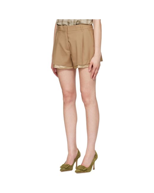 Marni Natural Tan Virgin Wool Shorts