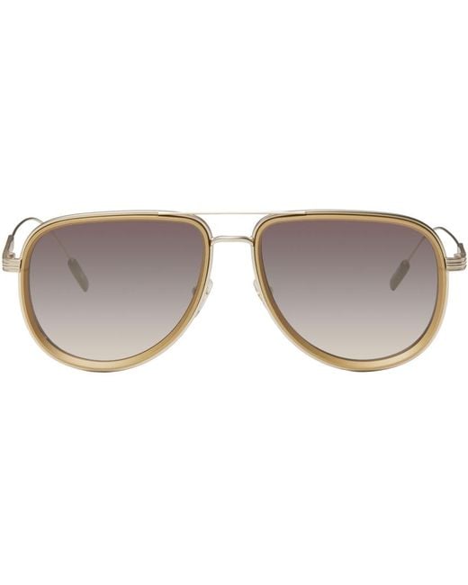 Zegna Black Gold Metal Sunglasses for men