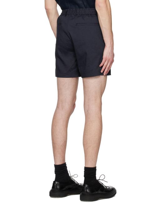 Theory Blue Navy Curtis Shorts for men