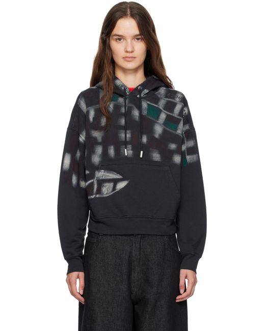 Eckhaus Latta Black Garment-Dyed Hoodie