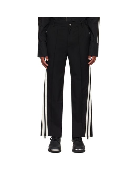 C2H4 Black Linear Trousers for men
