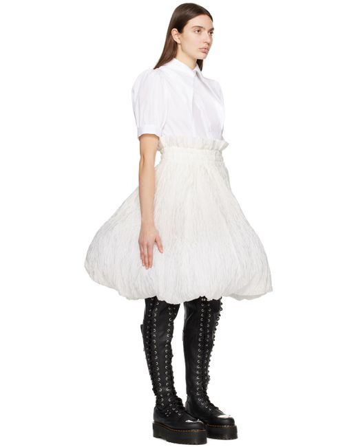 Mini-jupe blanc cassé à ourlet bouffant Noir Kei Ninomiya en coloris Black