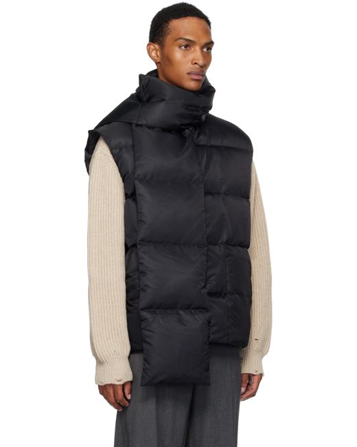 MM6 by Maison Martin Margiela Black Scarf Down Vest for men
