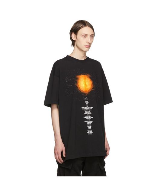 Black Sun Planet Number T-shirt for Men 