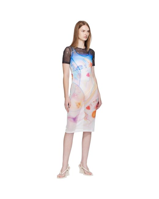 Casablanca Multicolor Printed Mesh Dress