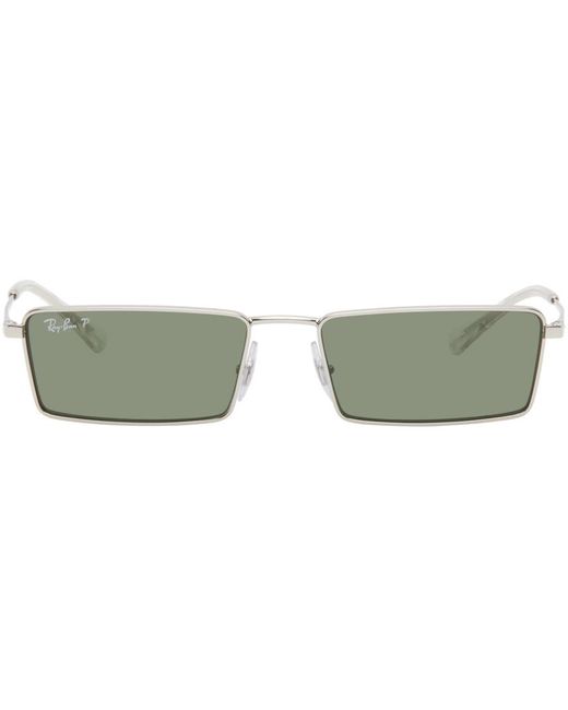 メンズ Ray-Ban シルバー バイオベース Emy サングラス ブラック