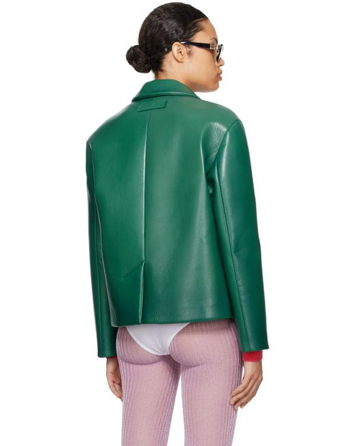 Miu Miu Green Padded Leather Jacket