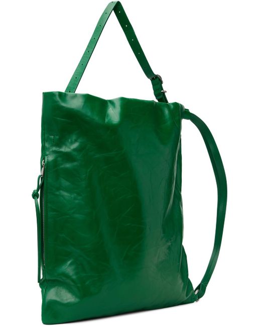 Jil Sander Green Drawstring Bag for men