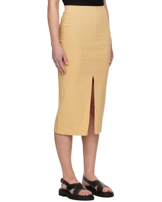 Isabel Marant Natural Beige Mills Midi Skirt