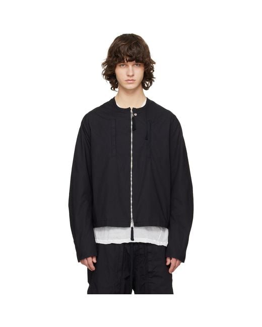 Thom Krom Black Bomber Jacket for men