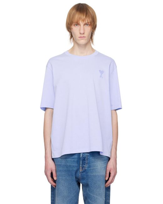 AMI Purple Blue Ami De Cœur T-shirt for men