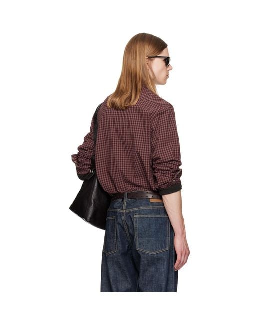 TONYWACK Red Check Western Shirt for men