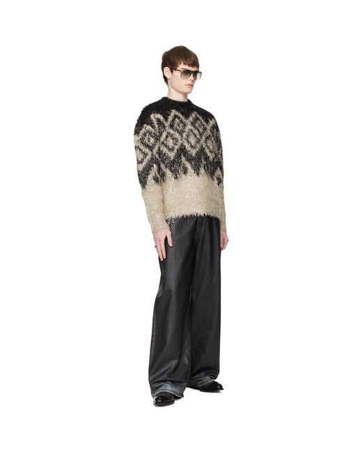 Acne Black Metallic Knit Sweater for men