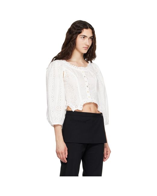 Sandy Liang White Palisade Blouse