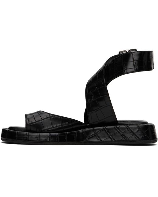 Sandales roxanne noires gaufrées façon croco Gia Borghini en coloris Black