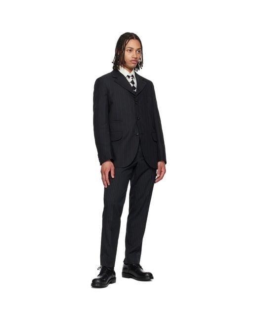 Comme des Garçons Black Silk Geometric Pattern Tie for men