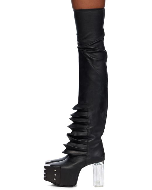 Rick Owens Black Porterville Flared Kiss Boots