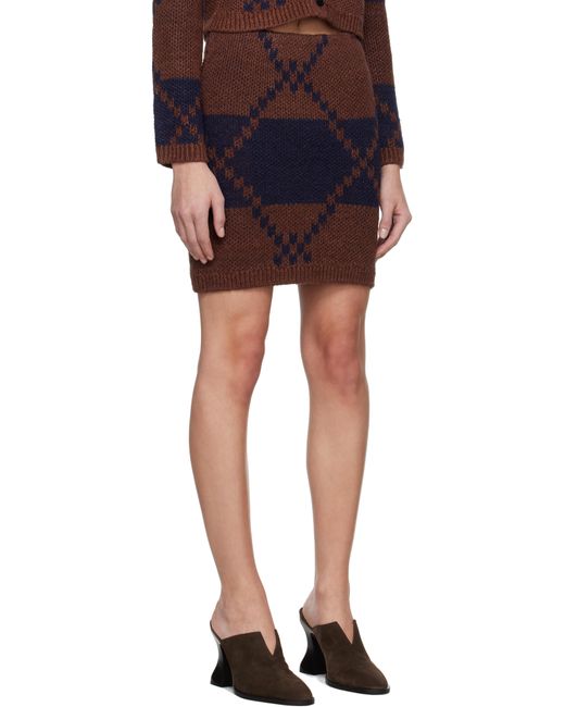 J.W. Anderson ネイビー＆ブラウン Fairisle ミニスカート Black