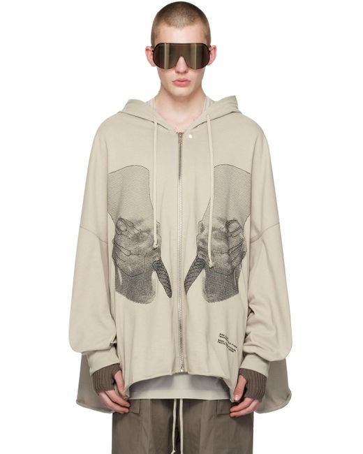 Rick Owens Natural Off-white Peter Hoodie for men