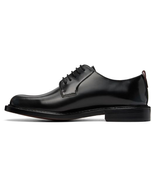 HUGO Black Leather Derbys for men