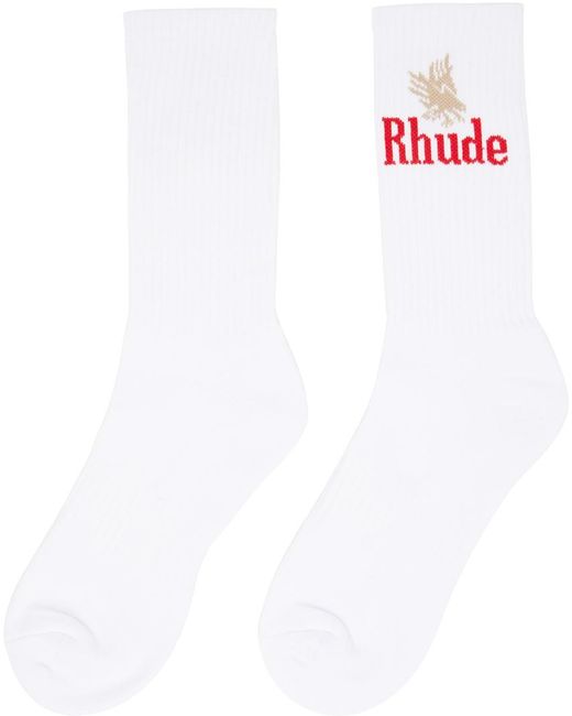 Rhude White Eagles Socks