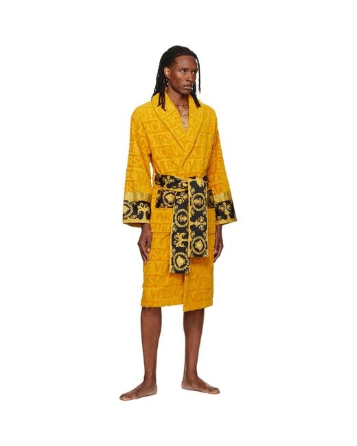 Versace Yellow 'I Heart Baroque' Bathrobe for men