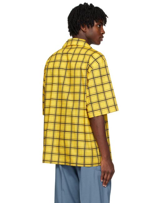 Marni Yellow Check Shirt for men