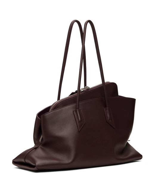 The Attico Brown Burgundy 'La Passeggiata Medium' Top Handle Bag