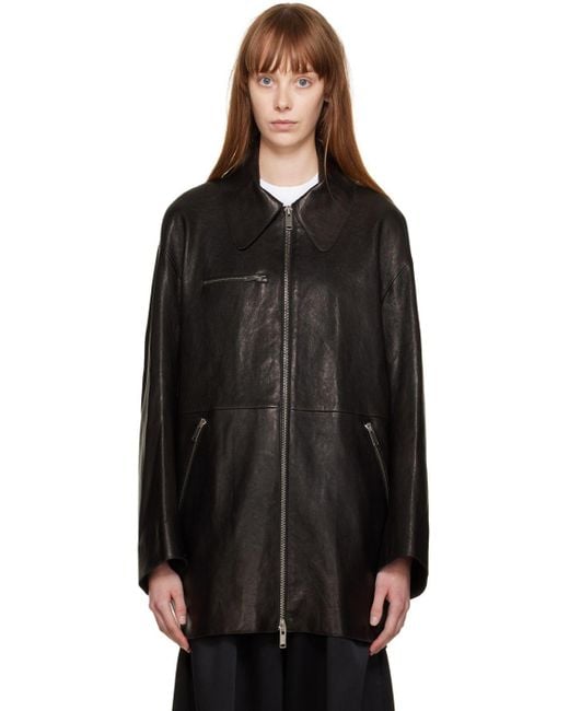Khaite 'the Gellar' Leather Jacket in Black | Lyst