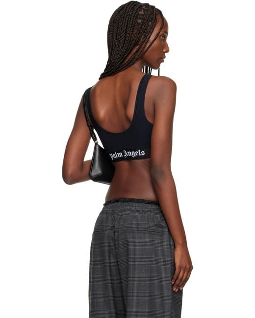 Palm Angels Black Classic Logo Sport Bra