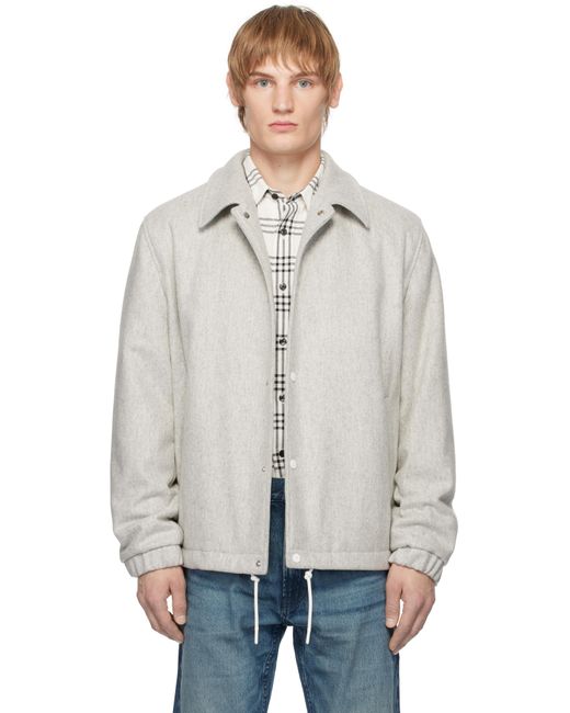 HUGO Gray Regular-Fit Padded Coach Jacket for men