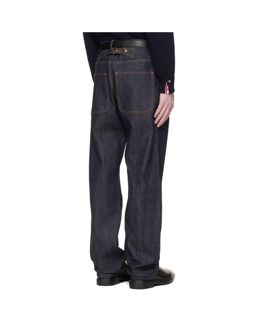 Thom Browne Black Selvedge Denim 5-Pocket Jeans for men