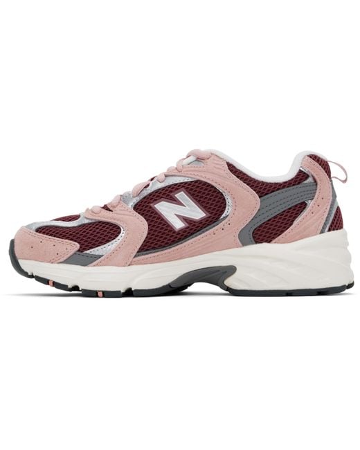 New Balance バーガンディ＆ピンク 530 スニーカー Black