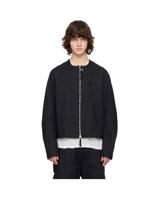 Thom Krom Black Bomber Jacket for men