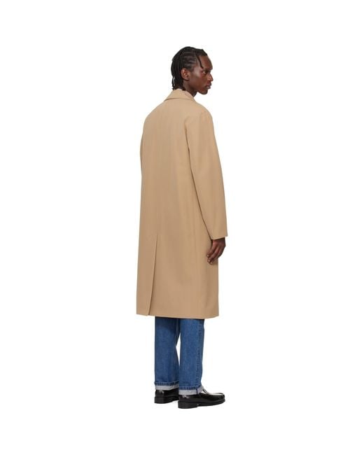 A.P.C. Black Croisé Coat for men