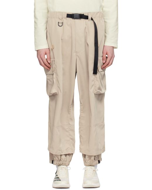 Y-3 Natural Beige Cuffed Cargo Pants for men