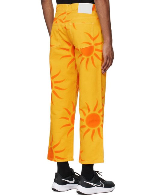Liberal Youth Ministry Orange Printed Jeans for men