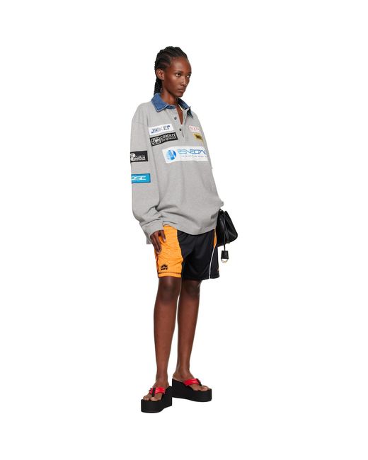 Martine Rose Black Collage Football Shorts