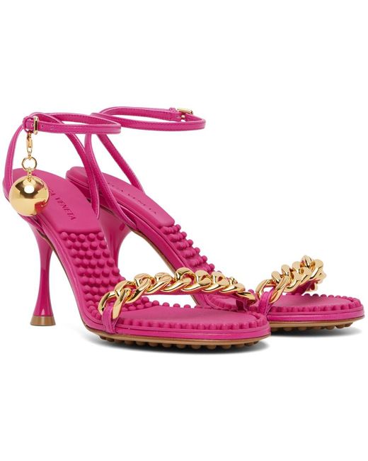 Bottega Veneta Multicolor Pink Dot Heeled Sandals