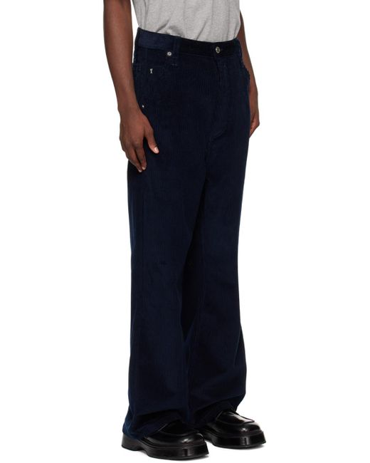 AMI Blue Navy baggy-fit Trousers for men