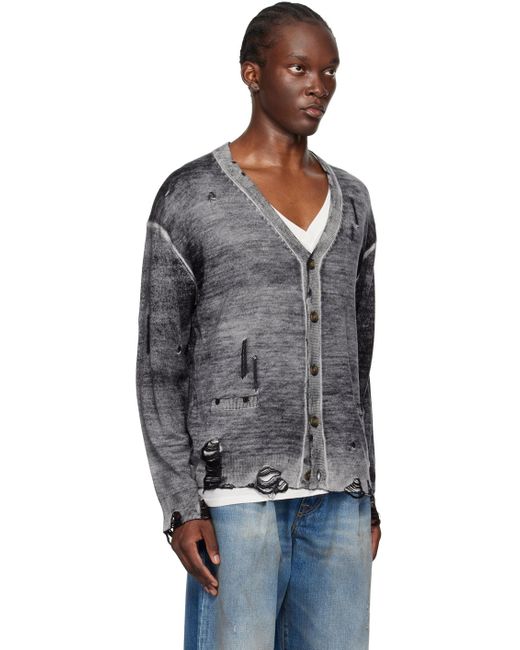 R13 Reverse Print Boyfriend Cardigan in Black for Men Lyst UK