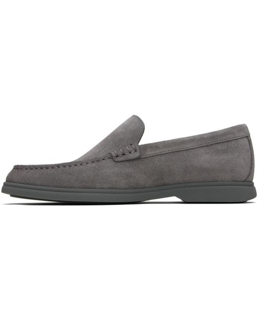 Boss Black Suede Contrast Sole Loafers for men