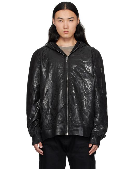 Rick Owens Black Hollywood Flight Bomber Jacket for men
