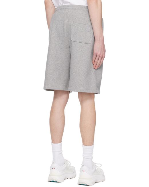 Moncler Black Gray Flocked Shorts for men