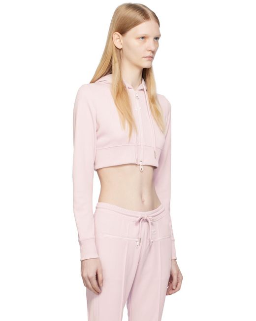Courreges Pink Cropped Hoodie