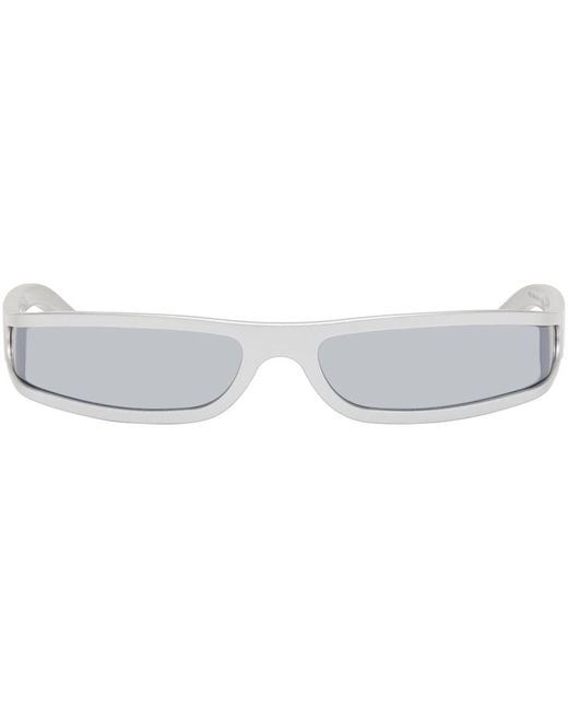 Rick Owens Black Silver Fog Sunglasses for men