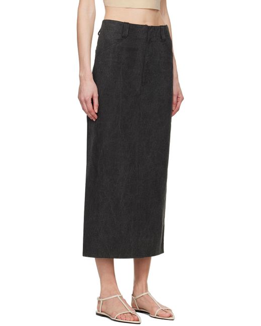 Auralee Black Faded Midi Skirt