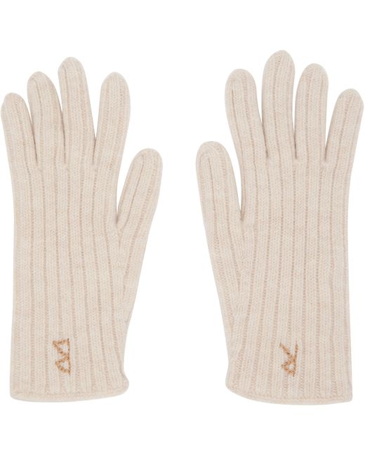 Ruslan Baginskiy White Monogram-Embroidered Wool Gloves